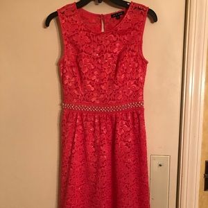 As U Wish Salmon Lace Dress
